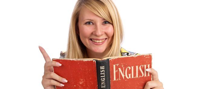 Russin mit Englisch-Buch